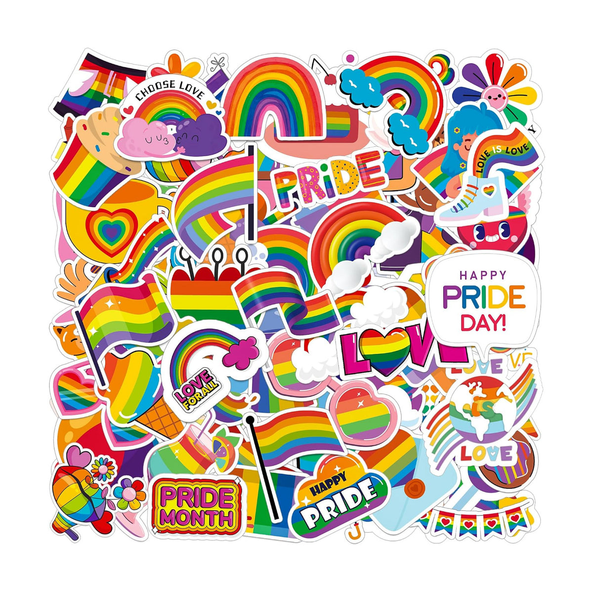 HSHFAMIIY Pride Stickers,100Pcs Pride Accessories, Gay Stickers
