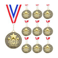 20 Pcs 2'' Awards Medals Bulk Winner Medals with Neck Ribbons Metal Trophy Award Prize Gift for Tournaments, Competitions, Party, Kids and Adults