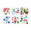 6 Sheets Christmas Gel Window Clings, Christmas Window Stickers for Glass