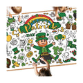 Giant St Patricks Day Coloring Poster - Large Happy St Patrick's Day Coloring Tablecloth, Jumbo Shamrock Paper Table Cloth Banner for Saint Patricks Gifts Activities Party Favors Crafts, 30 x 72 Inch