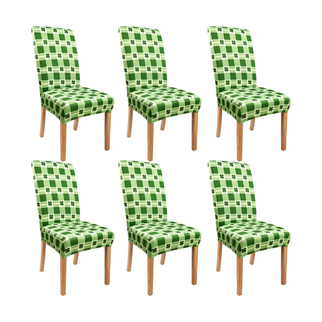 St. Patricks Day Chair Covers for Dining Room Set of 6 St Patricks Day Shamrock Dining Chair Protectors 6 Pcs Stretch Removable Washable Chair Slipcovers 6 Pack for Saint Pa Home and Party Decor