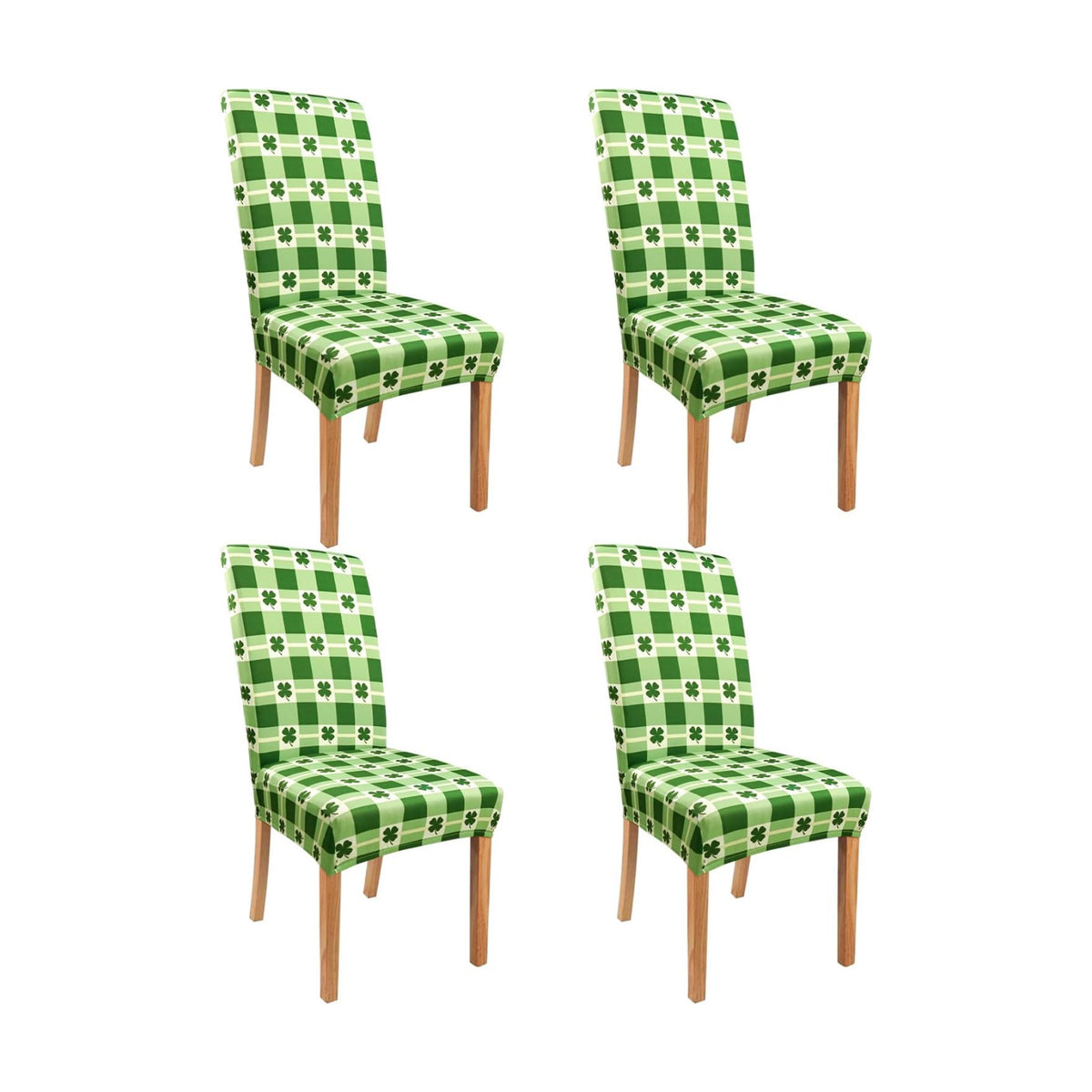 St. Patricks Day Chair Covers for Dining Room Set of 4 St Patricks Day Shamrock Dining Chair Protectors 4 Pcs Stretch Removable Washable Chair Slipcovers 4 Pack for Saint Pa Home and Party Decor