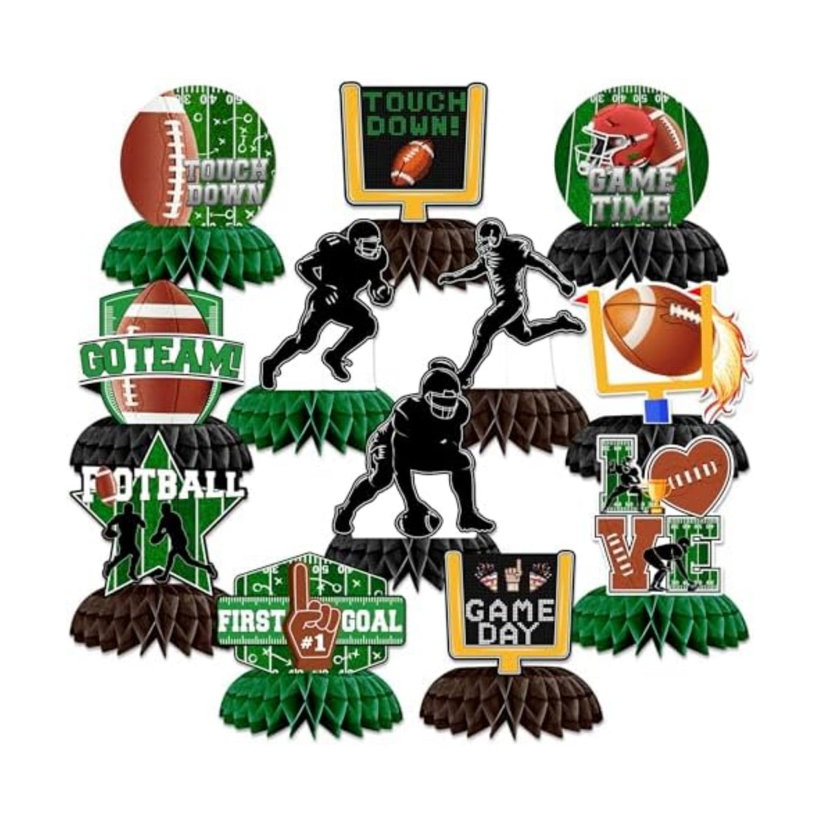 12PCS Football Party Decorations, Footaball Centerpieces for Tables