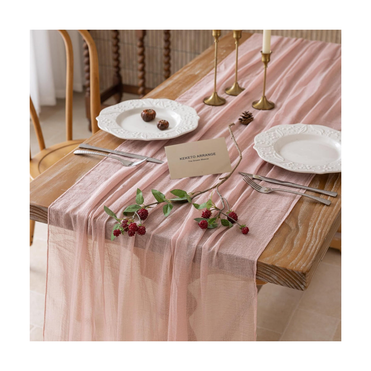 Dusty Pink Cheesecloth Table Runner 120 Inches Fall Party Home Decorations