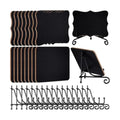 16 Set Mini Chalkboard Signs with Iron Stand Food Labels, Black