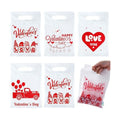 Valentines Cellophane Gift Bags, 80 PCS Valentines Treat Bags, Plastic Valentine Candy Cookies Snacks Goodies Sealing Bag with Handles for Valentine's Day Kids Party Favor Supplies Classroom Exchange
