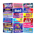Beeveer 24 Designs 80s Photo Booth Props, 1980s Double Sided PVC Signs
