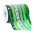 DECYOOL St Patricks Day Ribbon 3/8" Wide 60 Yards Shamrock Grosgrain Ribbon