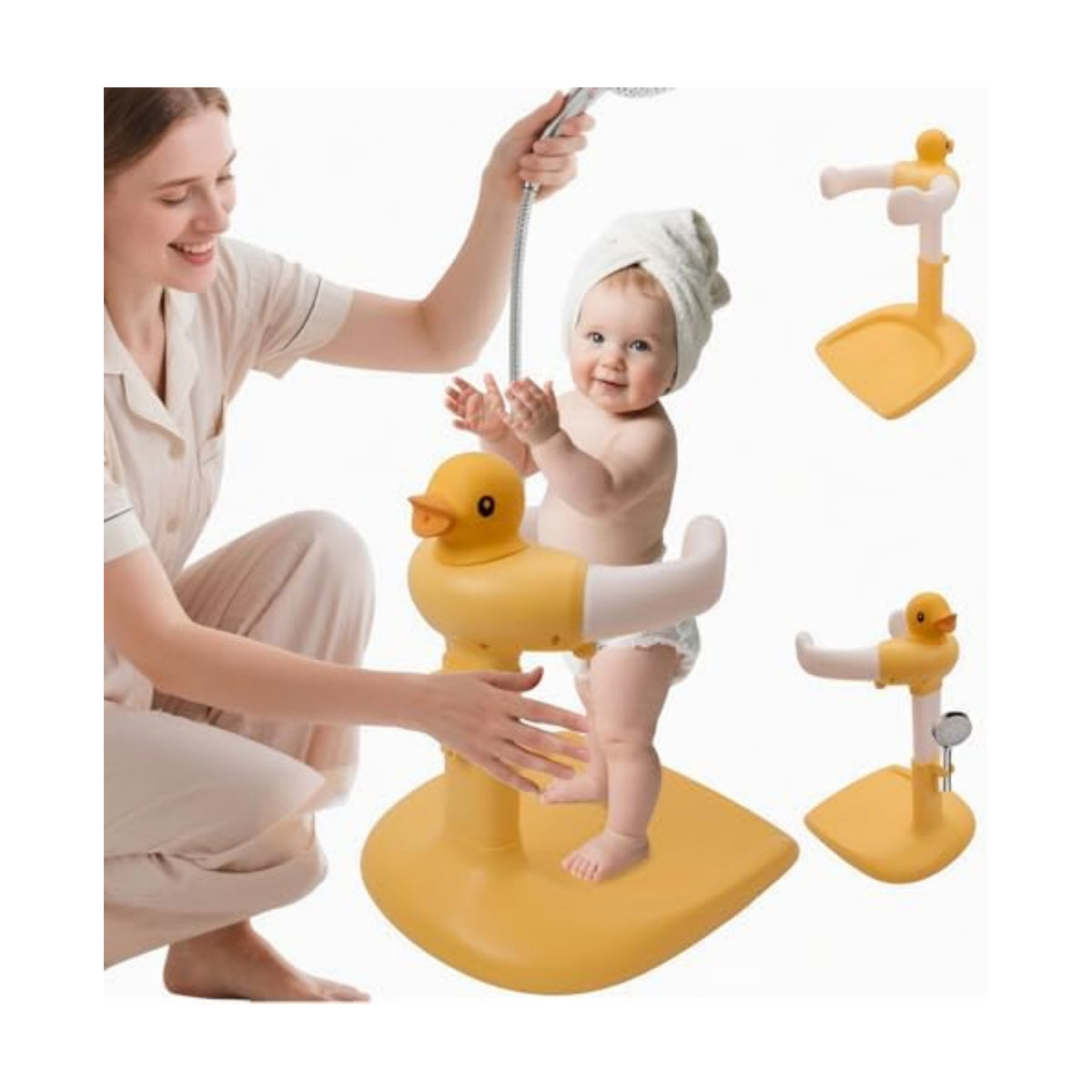 Baby Shower Stand for 𝐁𝐚𝐛𝐢𝐞𝐬 𝟔 𝐌𝐨𝐧𝐭𝐡𝐬 & 𝐔𝐩 - Safety & Non-Slip for Baby Standing Support, Adjustable Heigh with Babe Bath Stand, Toddler Shower Support with 55 Lbs Capacity