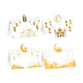 Auch Eid Place Cards - 40pcs Eid Mubarak Table Tent Cards Set Folded Ramadan Name Card for Eid Al-Fitr & Eid Al-Adha Dinner, Iftar Party Table Decorations, Buffet & Food Labelsr 4 Designs (White)