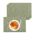 Bloss Green Placemats Set of 4-12x18 Inch Washable Easy to Clean Table Mat