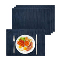 Bloss Blue Placemats Set of 4-12x18 Inch Washable Table Mats