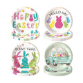 48 PCS Easter Paper Plates, Bunny Party Plates 7 inch Disposable Green Cake Dessert Plate for Holiday St Patricks Day Party Supplies (Easter)