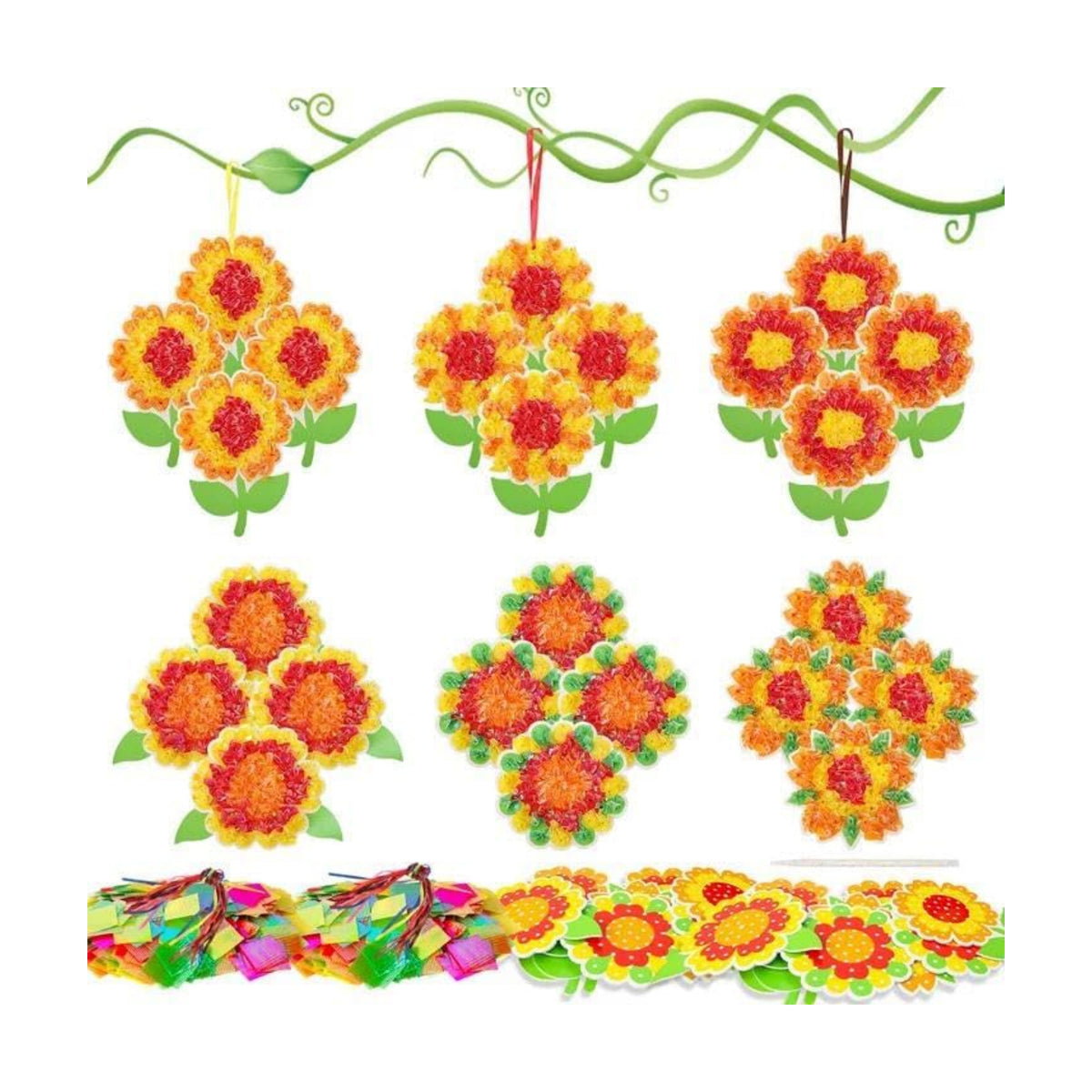 Fennoral 24 Pack Sunflower Craft Kit for Kids Make You Own Sunflower Poke in Art and Crafts DIY for Boys Girls Classroom Activities Spring Summer Birthday Party Decoration