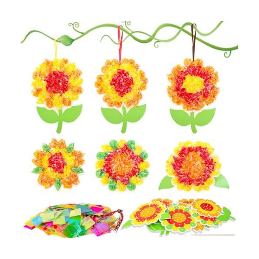 Fennoral 12 Pack Sunflower Craft Kit for Kids Make You Own Sunflower Poke in Art and Crafts DIY for Boys Girls Summer Classroom Art Activities Birthday Gifts Party Decoration