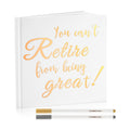Retirement Guest Book with 2 Markers 8.7'' Square, White, Cute
