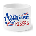 Patriotic 4th of July Candy Dish, Independence Day Mini Ceramic Candy Bowl Tiered Tray Centerpiece Decor, Snack Serving Table Wishes Accents for Party Home Kitchen Events (American Kisses)