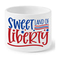 Patriotic 4th of July Candy Dish, Independence Day Mini Ceramic Candy Bowl Tiered Tray Centerpiece Decor, Snack Serving Table Wishes Accents for Party Home Kitchen (Sweet Land of Liberty)