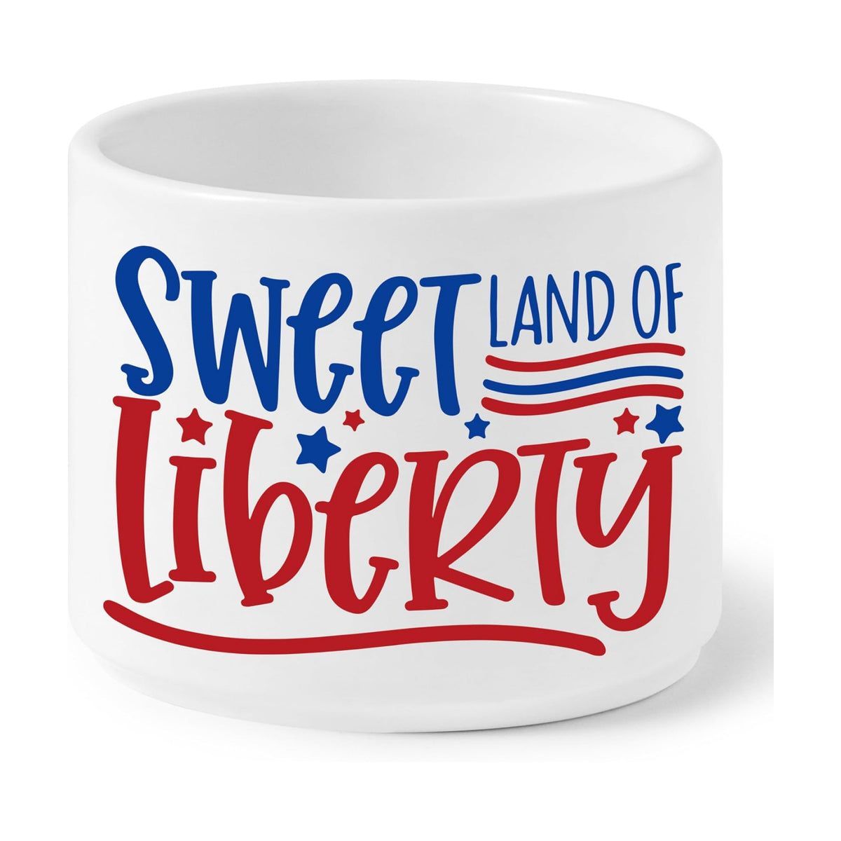 Patriotic 4th of July Candy Dish, Independence Day Mini Ceramic Candy Bowl Tiered Tray Centerpiece Decor, Snack Serving Table Wishes Accents for Party Home Kitchen (Sweet Land of Liberty)