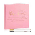 Retirement Guest Book with 2 Markers 8.7'' Square, Pink, Fresh