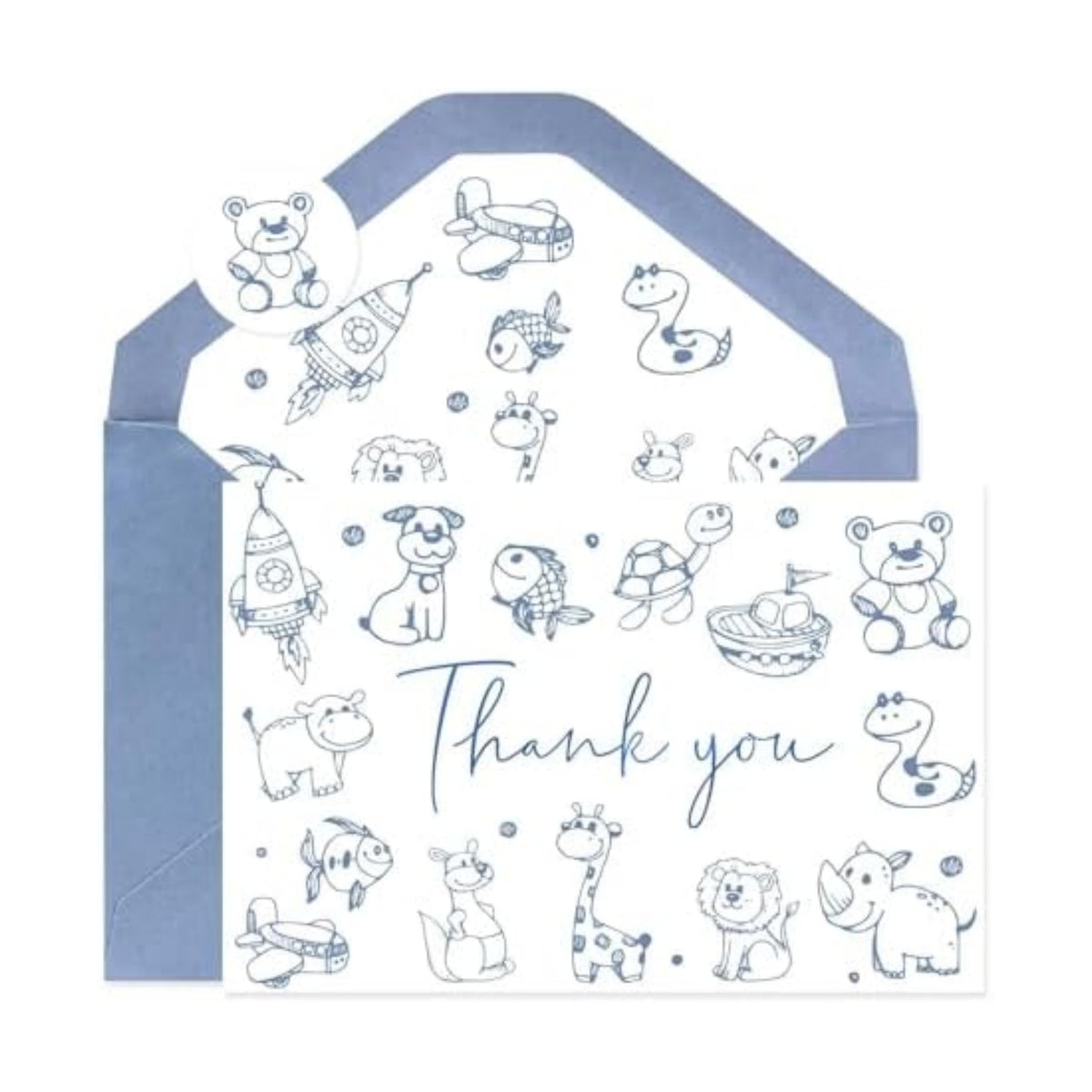 48 Pack Baby Shower Thank You Cards with Envelopes (Cute Bear)