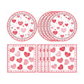 40PCS Valentine's Day Decorations,Pink Love Red Heart Valentines Plates and Napkins Party Supplies Disposable Tableware Set for Valentines Day Birthday Anniversaries Wedding,Serve 20 Guests