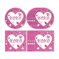 40PCS Valentines Day Decorations, Valentines Party Supplies Pink Paper Plates and Napkins Set, Red Heart Happy Galentines Day Tableware for Engagement Wedding Anniversary Decorations Serve 20 Guests