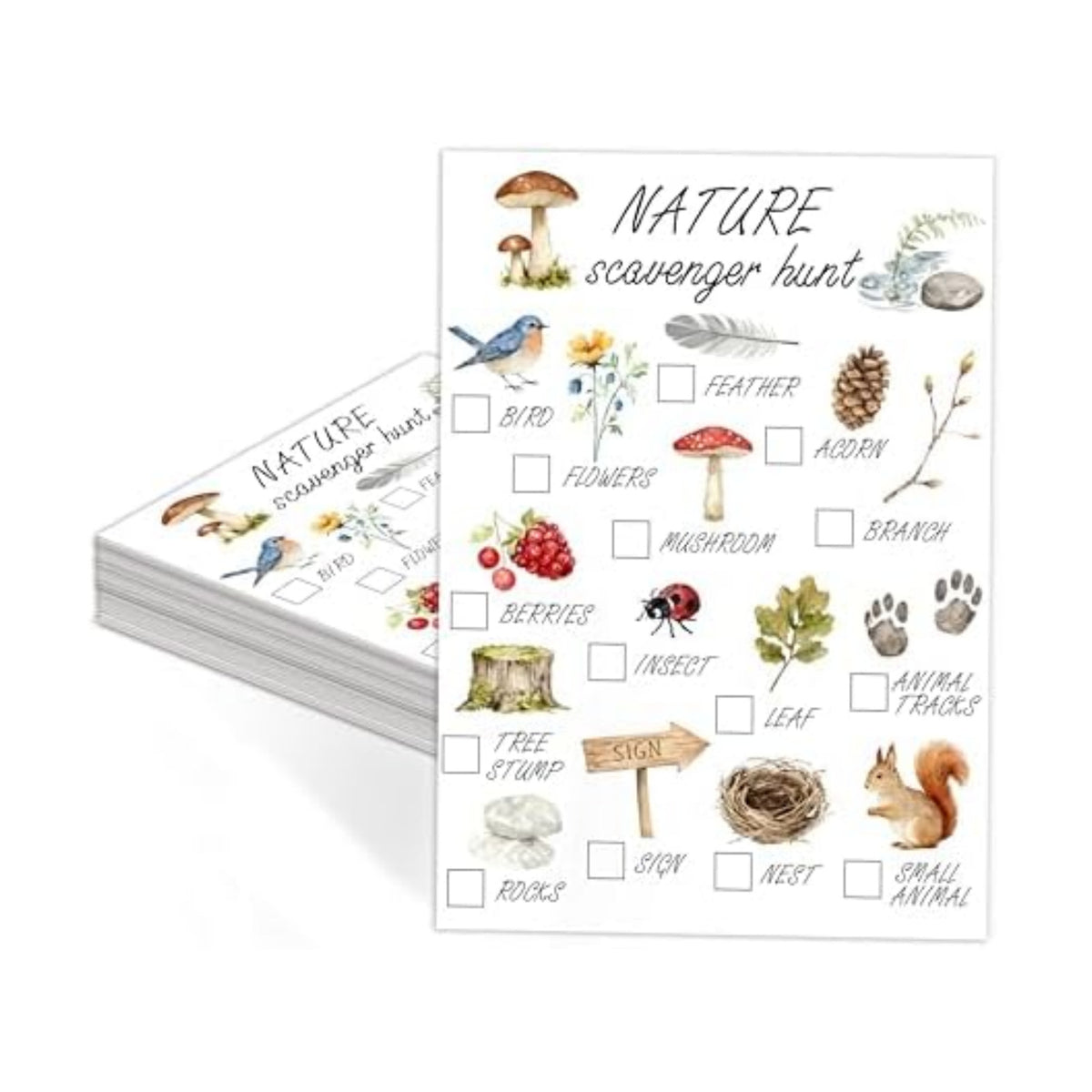 Nature Scavenger Hunt Cards for Road Trips and Camping Travel Activities