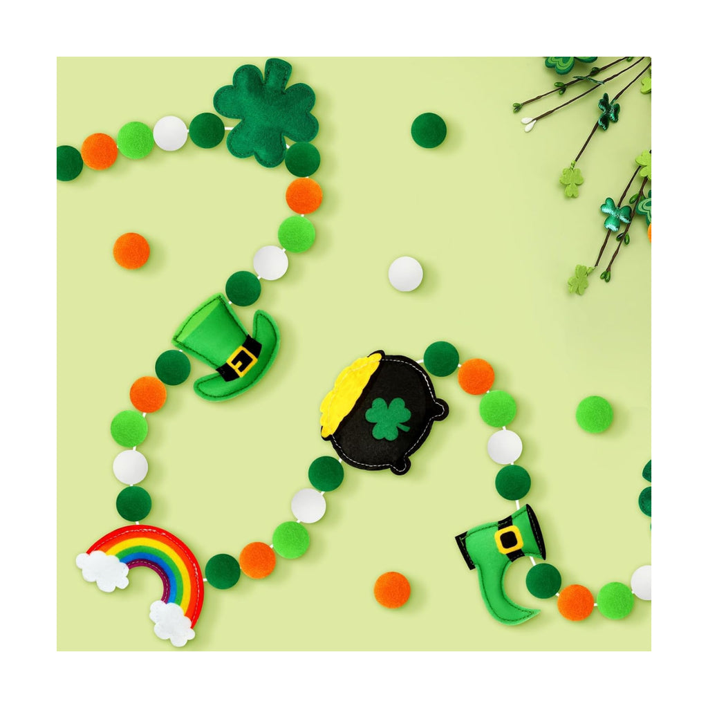 Jansun 8.2Ft 3D Felt St. Patrick's Day Garland