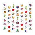 Spakon 8 Pcs Puerto Rico Garlands Puerto Rican Party Hanging Decorations Hibiscus Garlands Banners Frog Paper Cutouts for Birthday Festivals Party Ceiling Wall Decor