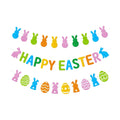 Easter Bunny Decorations Kit, 3 Pack Pre-Strung Glitter Banner Set with Happy Easter Banner, Bunny Egg Banner & Peeps Banner - Spring Easter Party Decorations for Indoor Home Decor