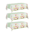 3 Pack Easter Bunny Tablecloth, Disposable Plastic Easter Table Decorations for Spring Party, Easter Decorations for Home, 54x108 Inch