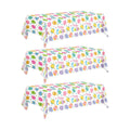 3-Pack Easter Egg Disposable Plastic Tablecloths – 54 x 108 Inch Rectangular Table Covers for Spring Parties and Holiday Decor
