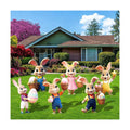 6-Piece Easter Bunny Yard Signs with Stakes – 6 Assorted Cute Rabbit Designs 13.8 Inches Tall Outdoor Lawn Decorations for Easter Egg Hunts, Spring Garden Parties, and Yard Displays