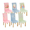Mindsoft 6 Pcs Easter Chair Covers Print Eggs Hunt Happy Bunny Removable Seat Covers Protector Washable Stretch Spring Slipcovers for Easter Spring Hotel Restaurant Party Banquet