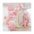 Pink Balloons Arch Kit, 124pcs Pink and White Balloons