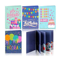 AmazingSpark 4 Set Birthday Gift Card Booklet Cardboard Christmas Birthday Money Holder for Cash Xmas Gift Party Favor Bulk Surprise Money Card Sleeve for Teacher Employee Appreciation