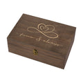 Rustic Wooden Memory Box – Medium Keepsake Storage Box with Double-Sided Engraving – “Forever & Always” Outside & “Every Love Story…” Inside – Personalized Gift for Couples, Wedding, Anniversary