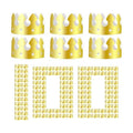 100 Pcs Paper Crowns Bulk, Birthday Gold Crown Foldable & Adjustable Paper King Crown for Adults Birthday Party