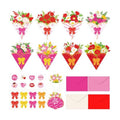 Funrous 24 Pack Valentine's Day Flower Cards with Envelopes Stickers