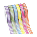 DECYOOL Gingham Ribbon 6 Rolls 60 Yards Spring Plaid Ribbon for Gift Crafts