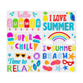 6 Pack Summer Window clings – Reusable Window Cling for Glass Windows