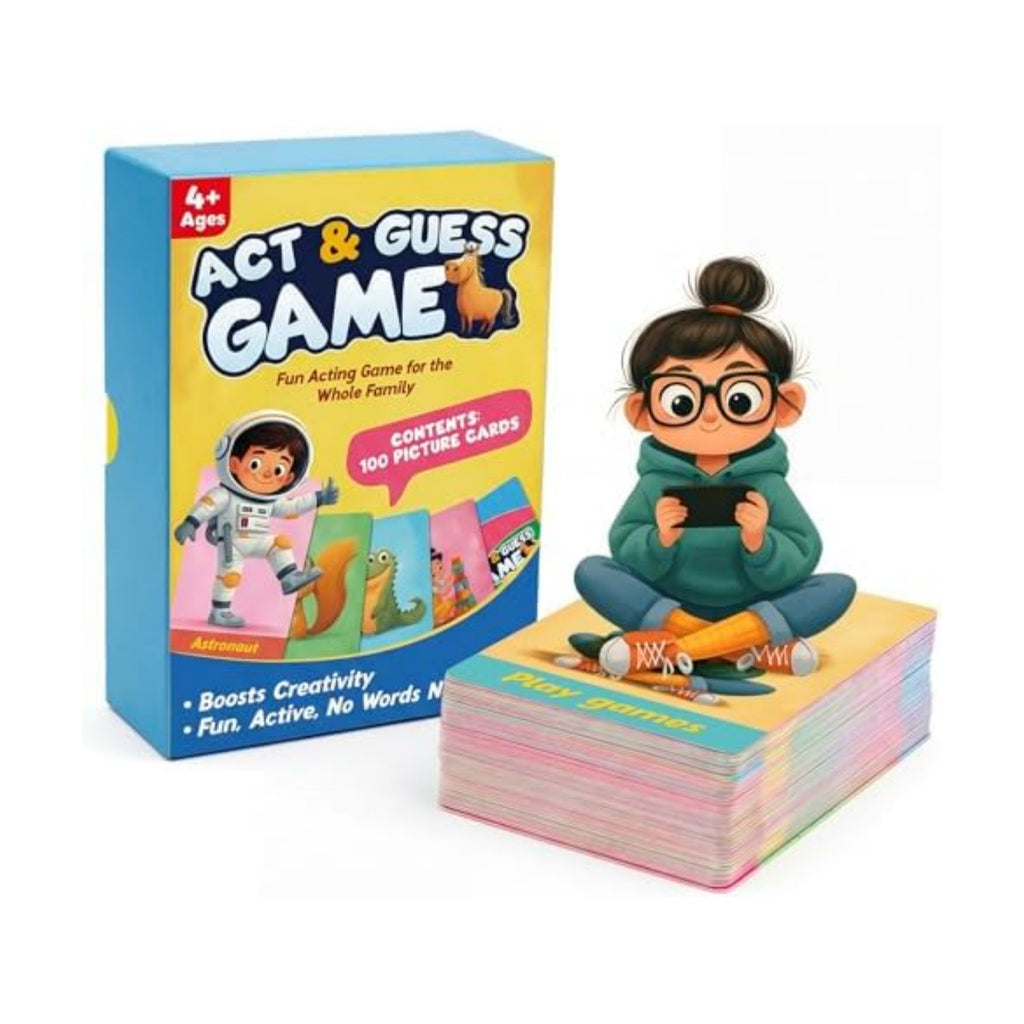 Charades for Kids Ages 4-8–The 'No Reading Required' Family Game,100 Cards