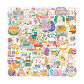 Easter Egg Stuffers - 100 PCS Happy Egg Bunny Stickers for Kids - Vinyl Easter Games Crafts Activities Party Favors - Basket Stuffers for Toddler - Kids Gifts for Boys Girls