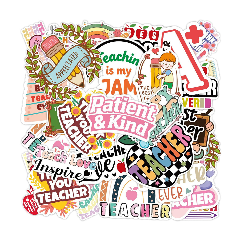 Teacher Appreciation Gifts – 100 PCS Funny Teacher Stickers | Teacher Appreciation Decorations - Teacher Must Haves Supplies Stuff Essentials Games Toys Gifts for School Classroom Students