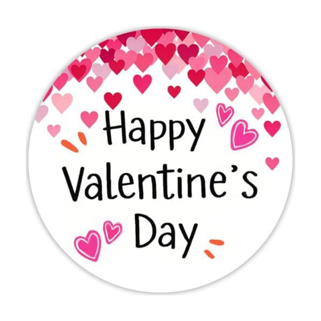 120Pcs Valentine Heart Stickers, 2 Inch Round Labels for Kids Classroom Exchange, Self Adhesive Seals for Treat Bags, Cards, Envelopes, Party Favors & Gift Wrap (Valentine’s Day)