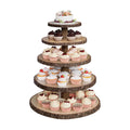 Wood Cupcake Stand, 5 Tier Cupcake Tower, Large Rustic Cake Display Holder