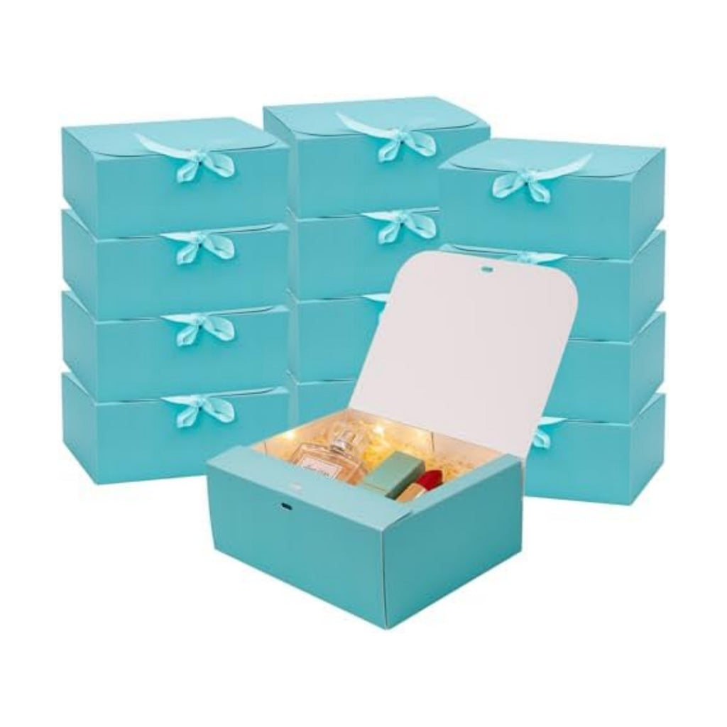 LWYMX 12 PCS Blue Gift Boxes with Lids，9.8x7.8x3.9, Bridesmaid Proposal Box with Ribbon, Gift Boxes for Wedding, Christmas, Valentine's Day,Birthday,Baby Shower and the other Parties