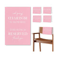 Reserved Seating Chair Signs, This Row Is Reserved Pew Cloths Seating Placeholder for Church Pews, Pink Wedding Decorations for Reception Parties Celebrations Event Meetings (Pink, 4 PCS)