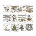 Saillong 12 Pack Neutral Christmas Diamond Painting Greeting Card Kits DIY Gray Christmas Diamond Art Cards with Envelopes Xmas 5D Rhinestones Painting Kit for Adults DIY Craft Family Friend Xmas Gift